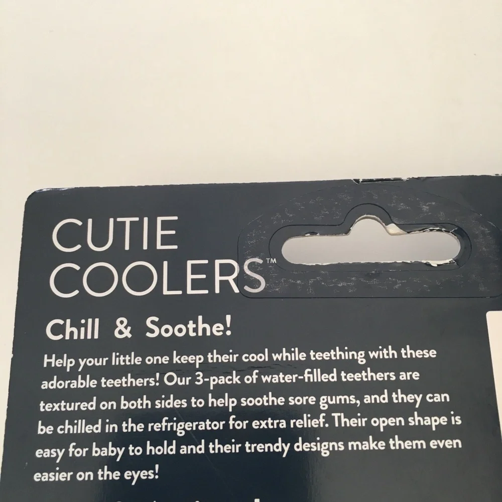 Itzy Ritzy Cutie Coolers Water filled Teether Set of 3 Soothes Gums NEW
